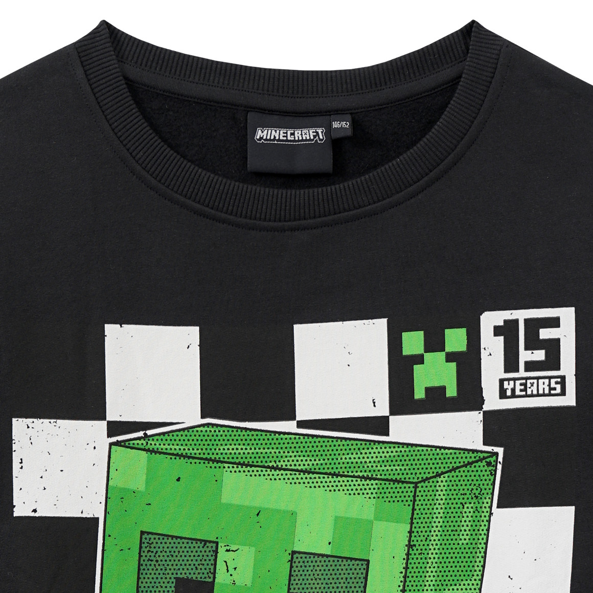 Yigga Minecraft Sweatshirt mit großem Print schwarz
