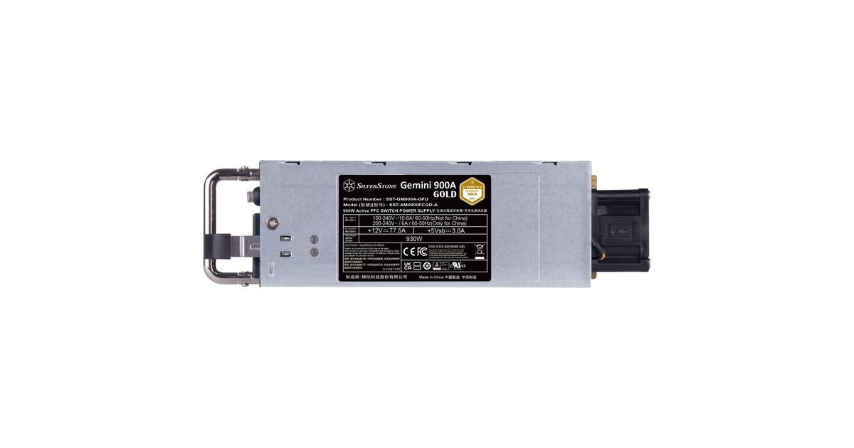 SilverStoneGemini 900A Gold, 900 watt voeding   (Zwart, 4x PCIe)