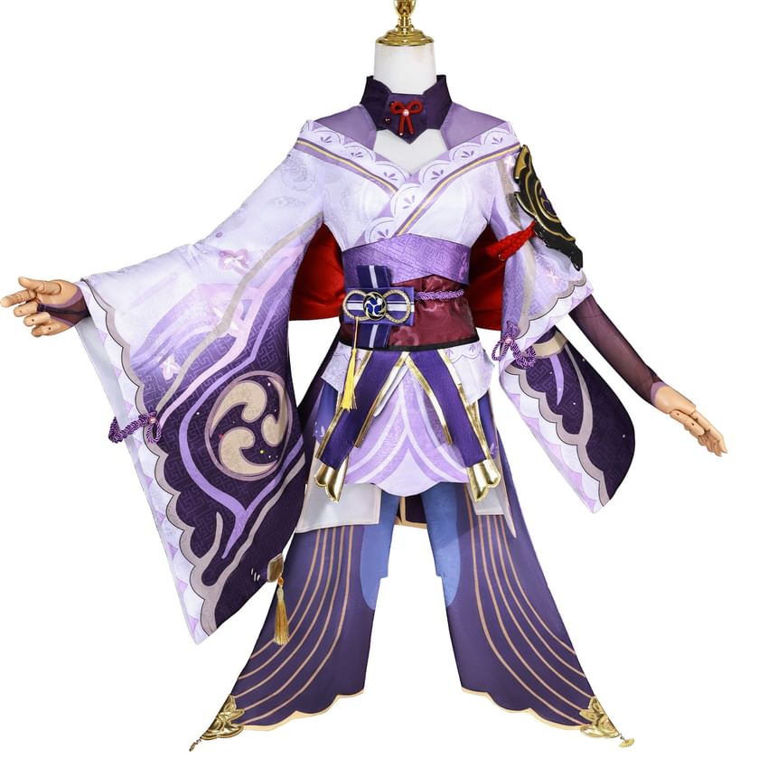 Custaplayu - Genshin Impact Raiden Shogun Cosplay Kostuumset / Pruik / Schoenen