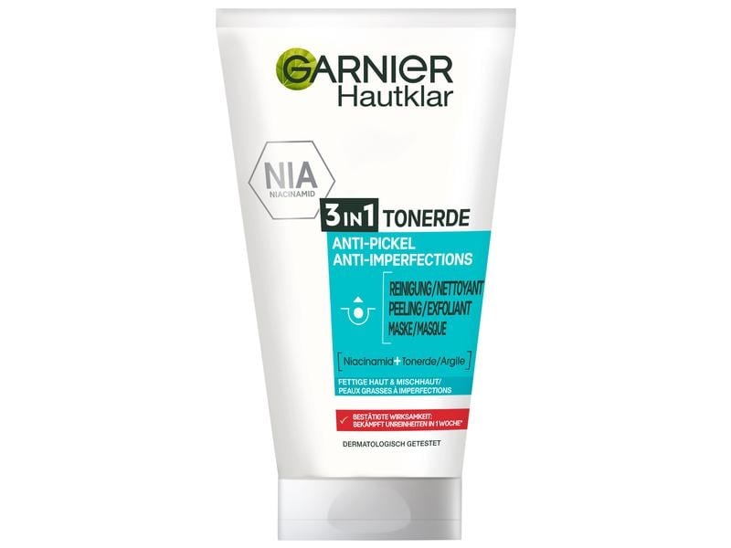 Garnier Gesichtsreinigung Clay Mask Pure Mask 150 ml1 Stück Peeling mit reiner Tonerde und erfrischendem Eukalyptus