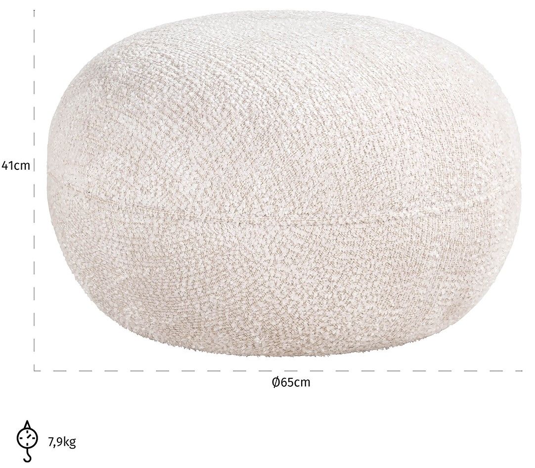 Poef S4737 Lovely Cream Jace ⌀65  x H40 cm