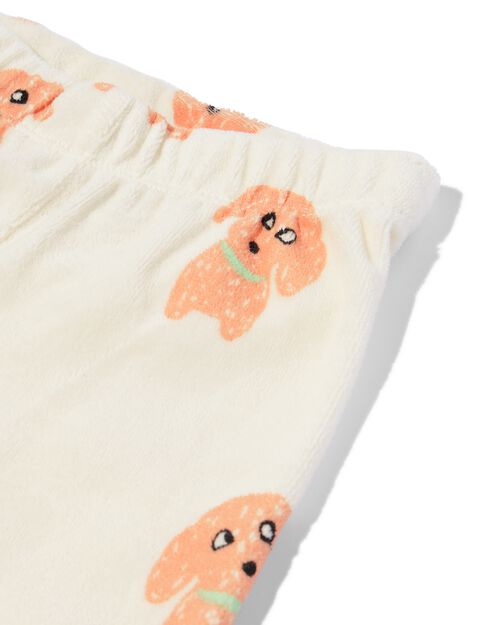 pyjama velours petits chiens blanc cassé
