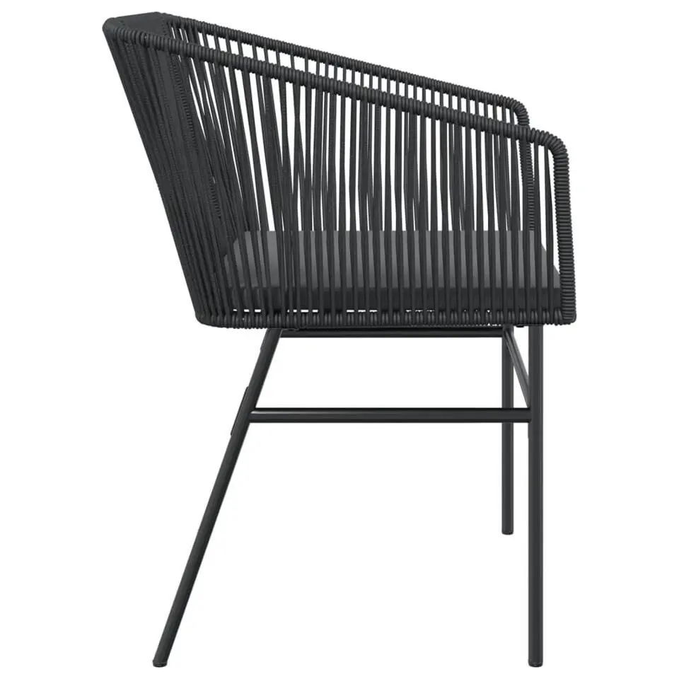 vidaXL - Tuinstoelen - Kussens - Zwart - Poly rattan - 2 stuks