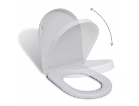 VIDAXL - Siège de toilette à fermeture en douceur carré blanc