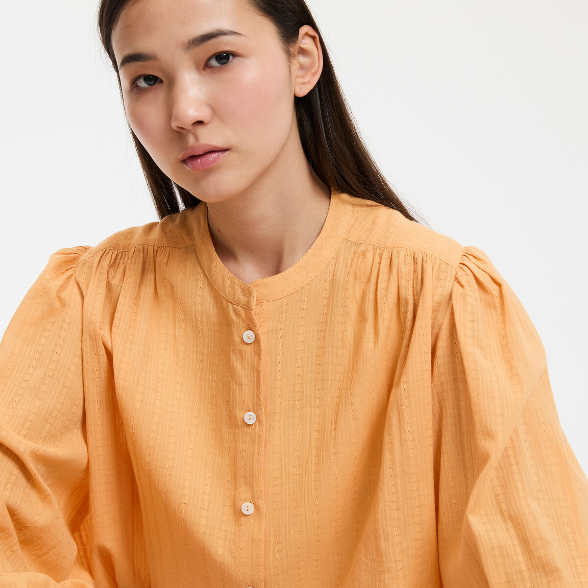 COLEÇÃO LA REDOUTE<br>Blusa folgada com gola redonda e mangas compridas