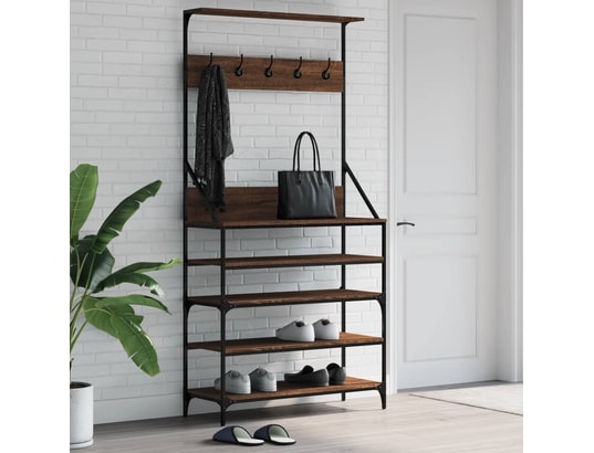VIDAXL - Penderie Porte-vêtements et rangement des chaussures chêne marron
