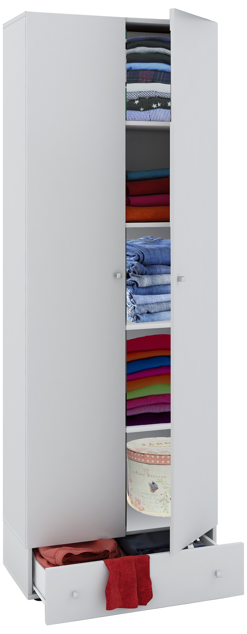 VCM Holz Kleiderschrank Jugendschrank Kinderschrank Schrank Vandol DrehtürenS