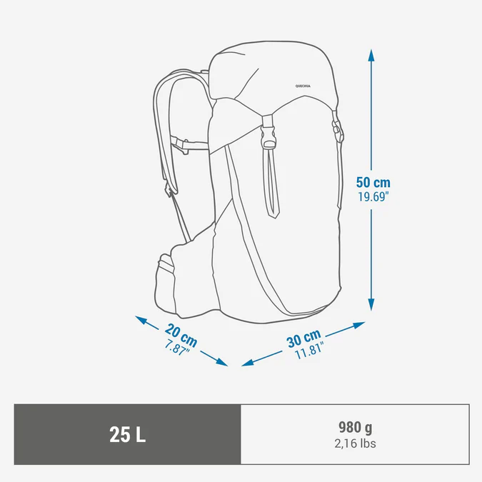 Decathlon Quechua - Mochila de Caminhada Quechua MH900 de 25 litros