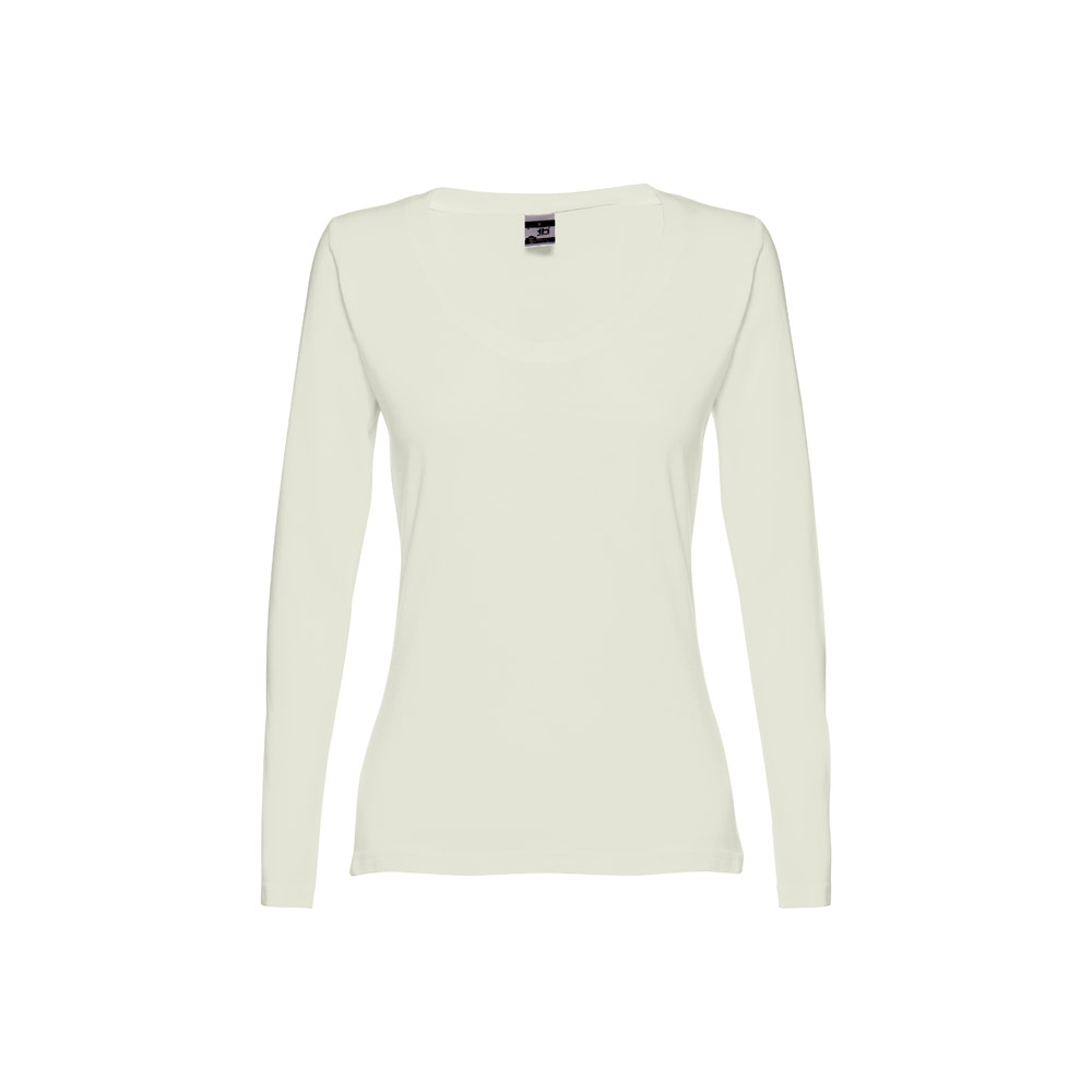 TH Clothes 30126 - T-shirt ceinturé à manches longues pour femmes en coton