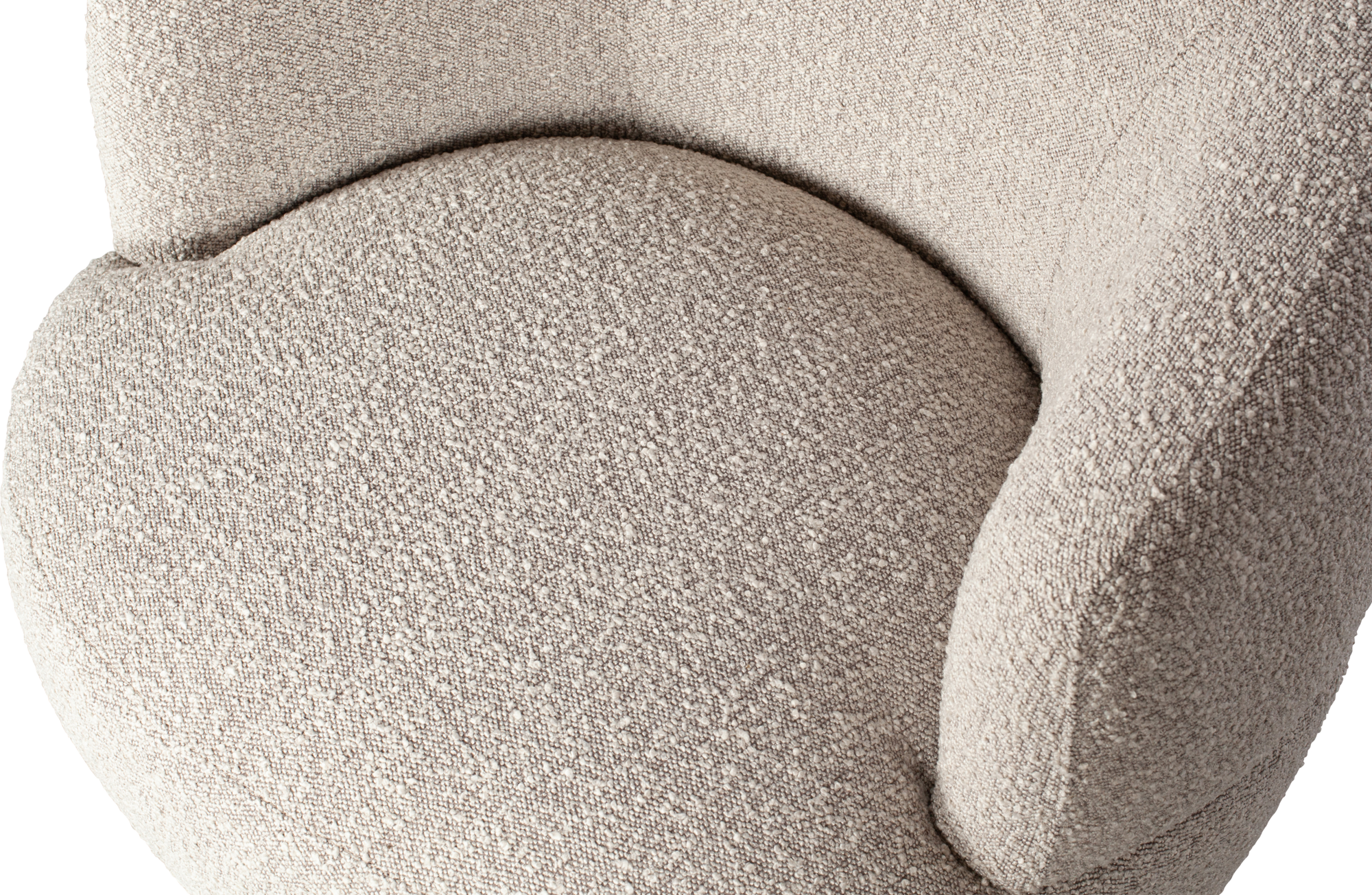 Draaifauteuil Woolly bouclé - Naturel