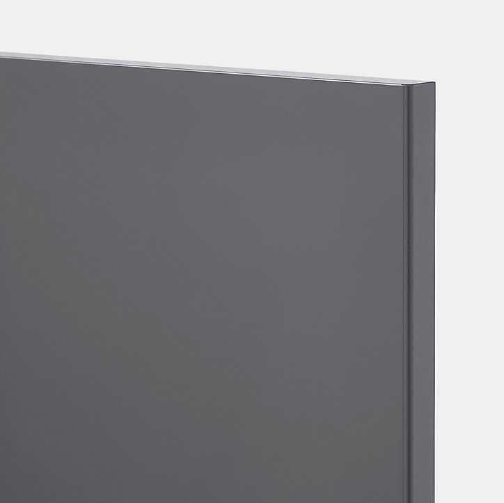 Façade de cuisine 1 porte et 1 tiroir Stevia gris anthracite brillant l. 60 cm x H. 72 cm GoodHome