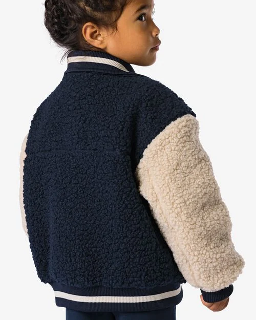 veste bomber enfant peluche bleu