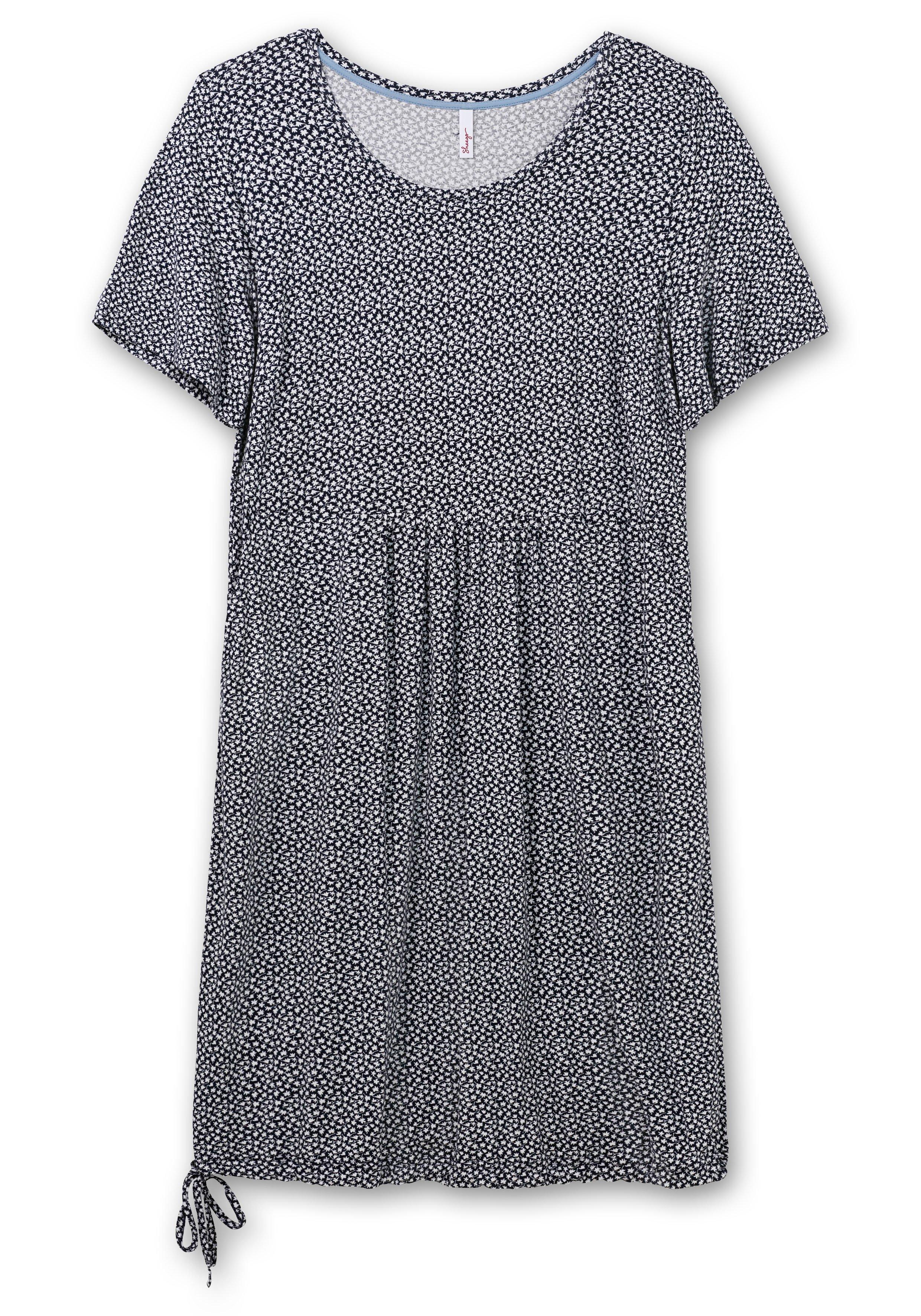 Jerseykleid mit Minimalprint und Saum-Tunnelzug