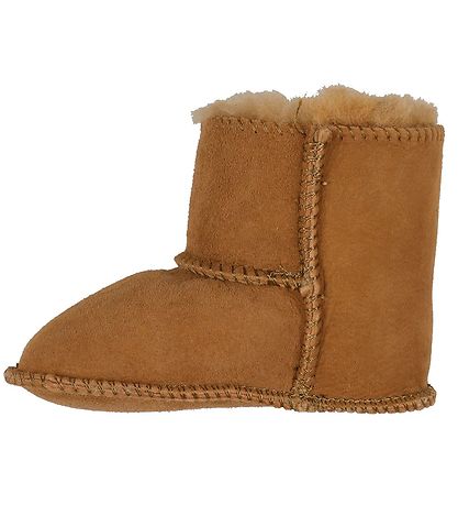 En Fant Lamm-Krabbelschuhe m. Für - Leather Brown