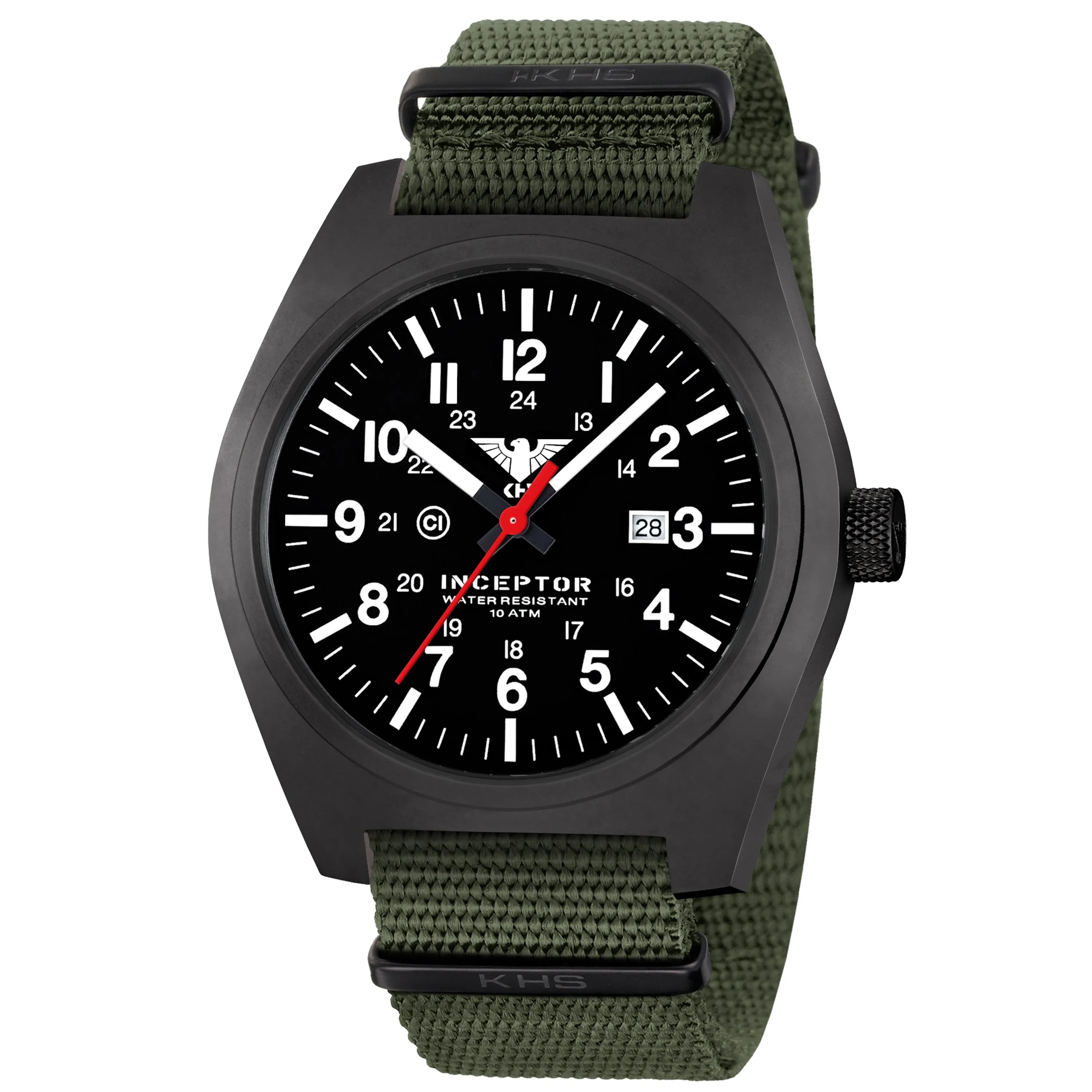 KHS -  Armbanduhr Inceptor Black Steel Natoband