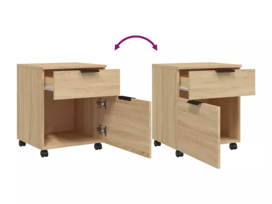 Classeur mobile avec roues Chêne sonoma 45x38x54 cm