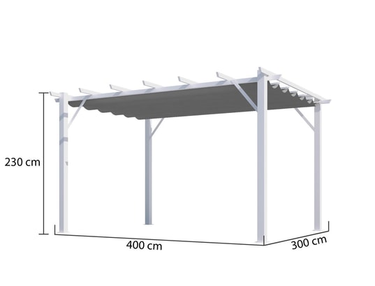 HABRITA - Pergola 100% aluminium couleur grise 12 m2 - structure blanc...