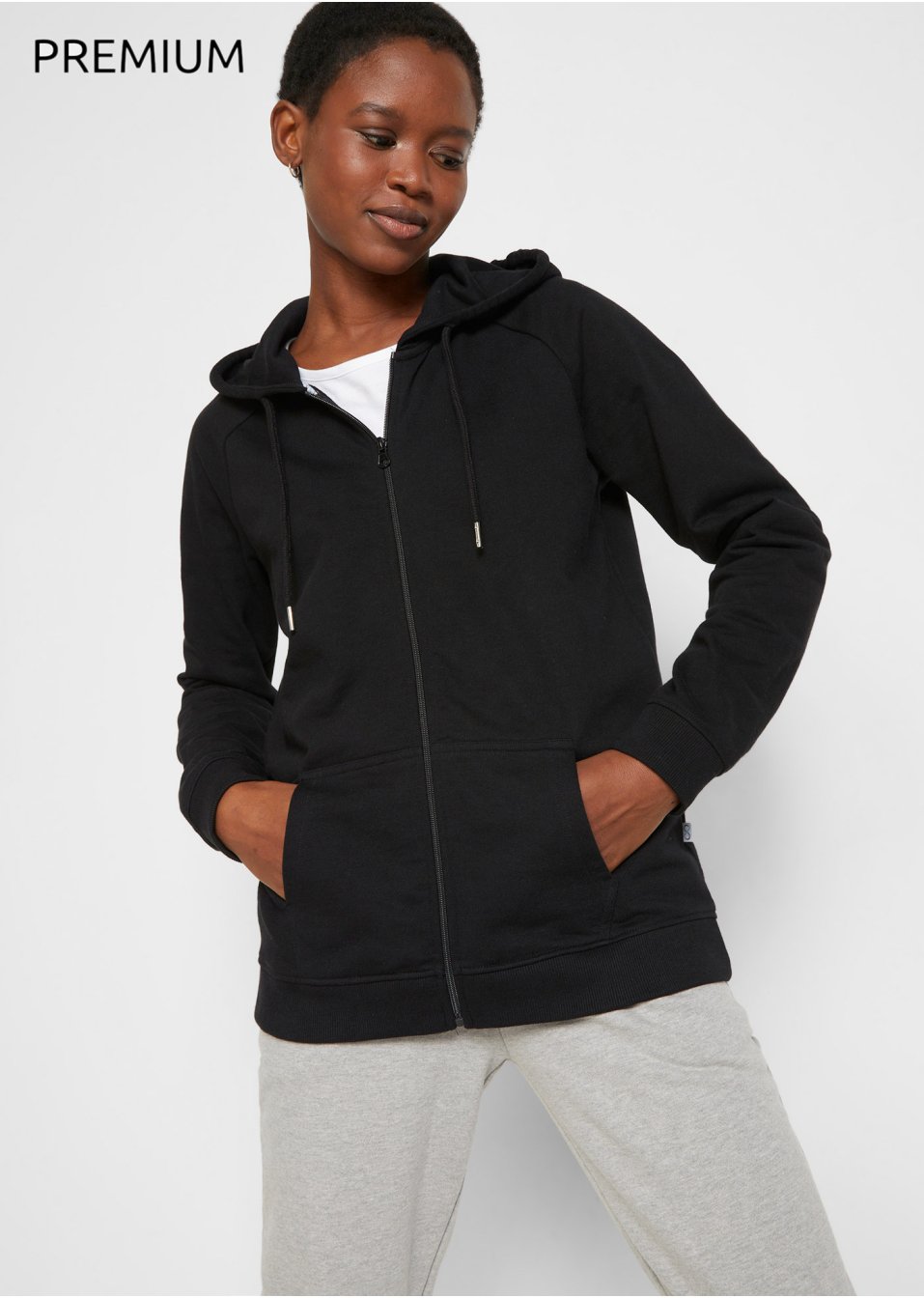 Essential sweatvest met capuchon