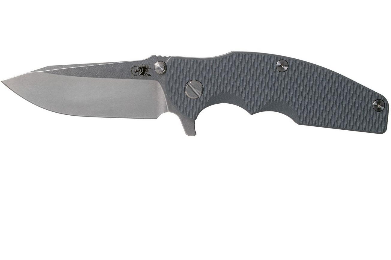 Rick Hinderer Jurassic Spearpoint 20CV Stonewash Dark Grey G10 zakmes