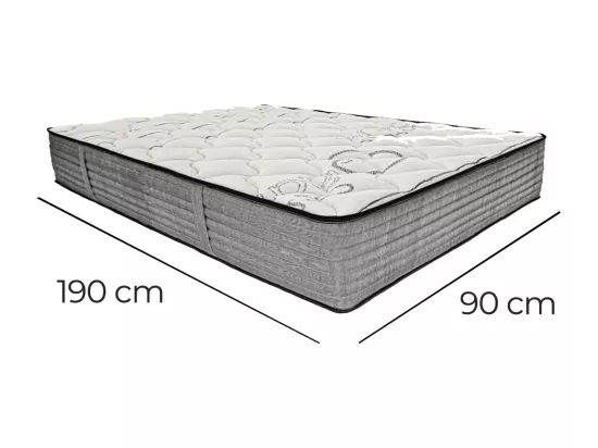 Matelas 90x190 cm ZARINA en mousse mémoire de forme, indépendance du couchage, face été/hiver, épaisseur 26cm