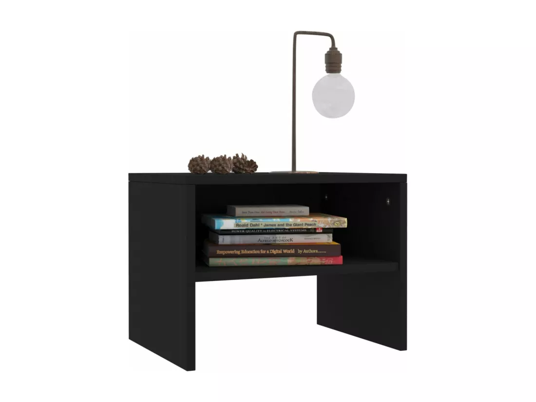 Table de chevet Noir 40 x 30 x30 cm Aggloméré