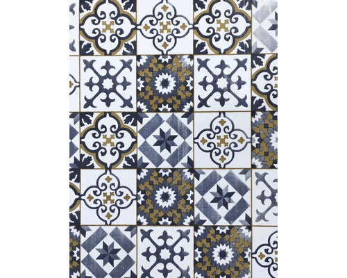 Vintage vloertegel antiek blauw beige vloerbeschermingsmat 40x65 cm