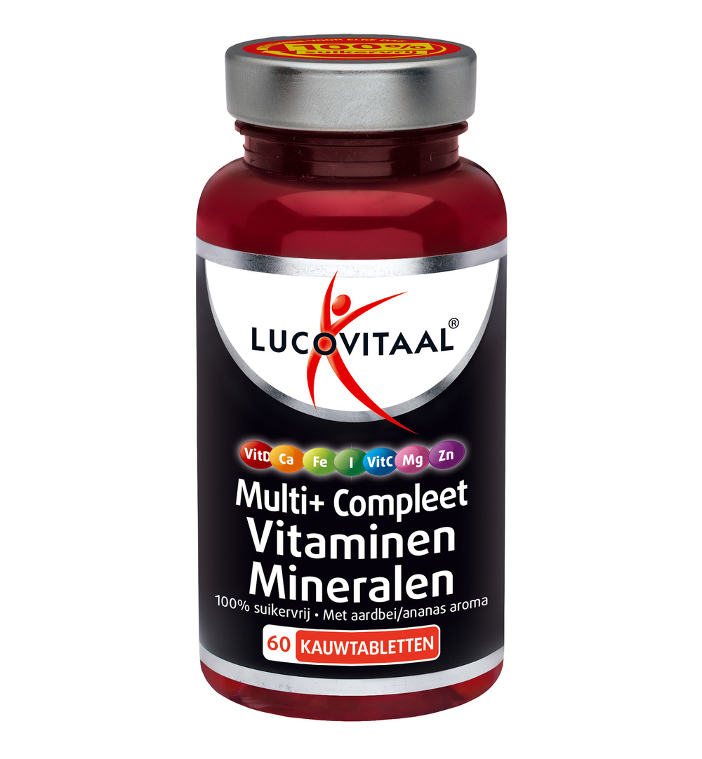 Lucovitaal Multi+ Compleet Vitaminen Mineralen (60 kauwtabletten)