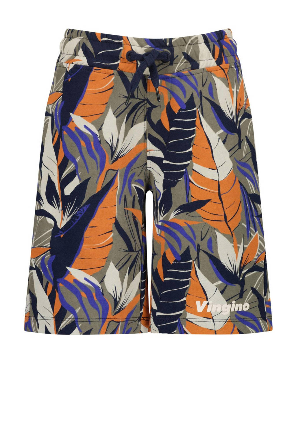 Vingino sweatshort Rapos met all over print zand/oranje/paars