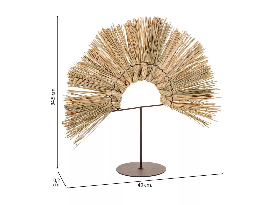 Figurine décorative en fibre naturelle marron 40x02x34.5h
