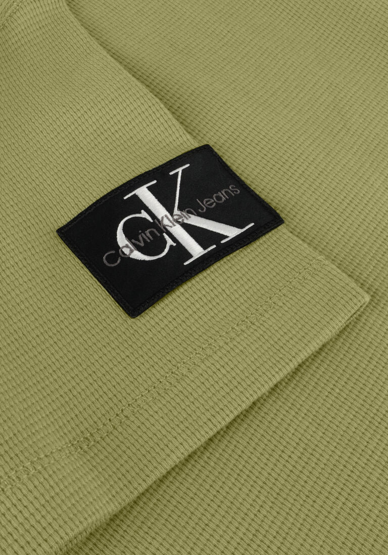CALVIN KLEIN groene calvin klein t-shirt badge waffle tee