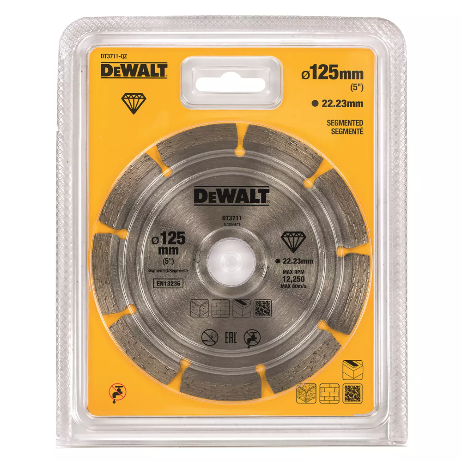 DeWALT DT3711 Diamantdoorslijpschijf - 125 x 22,23 x 1,8mm - beton - steen