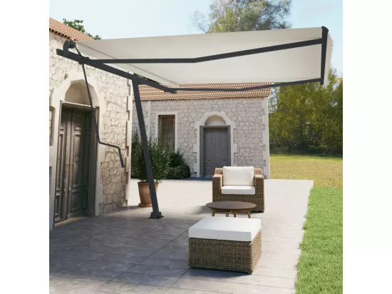 Jeu de poteaux d'auvent anthracite 450x245 cm fer
