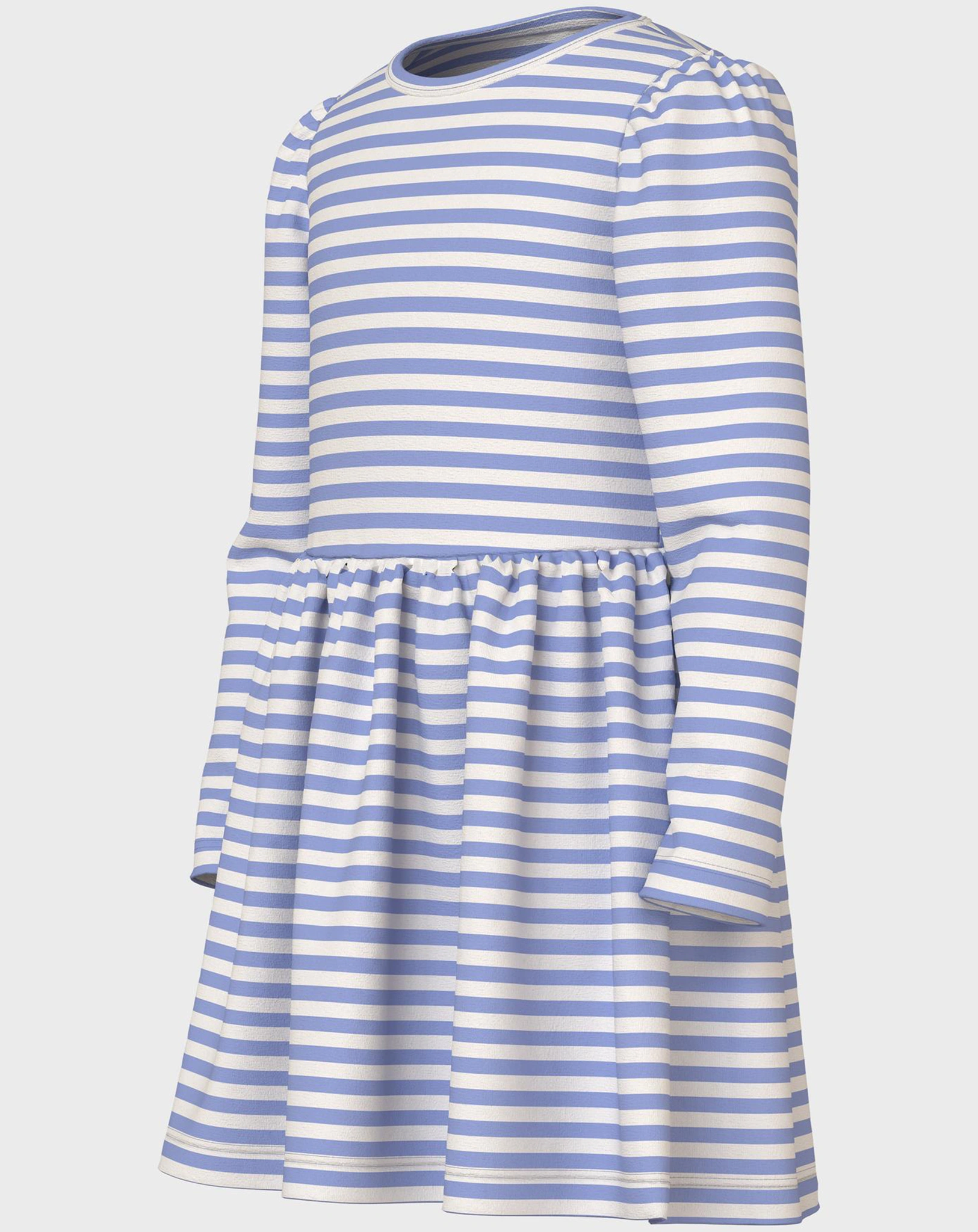 Langarm-Kleid NMFVALENTINA STRIPES in lila/weiß