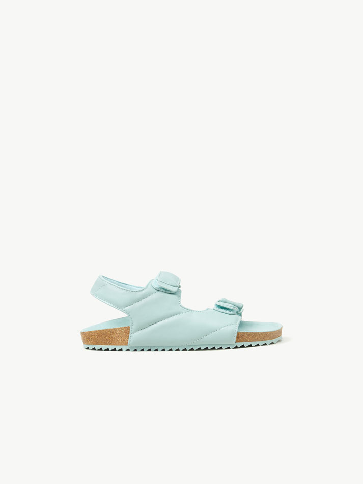 Sandália acolchoada com tira de velcro - Verde menta