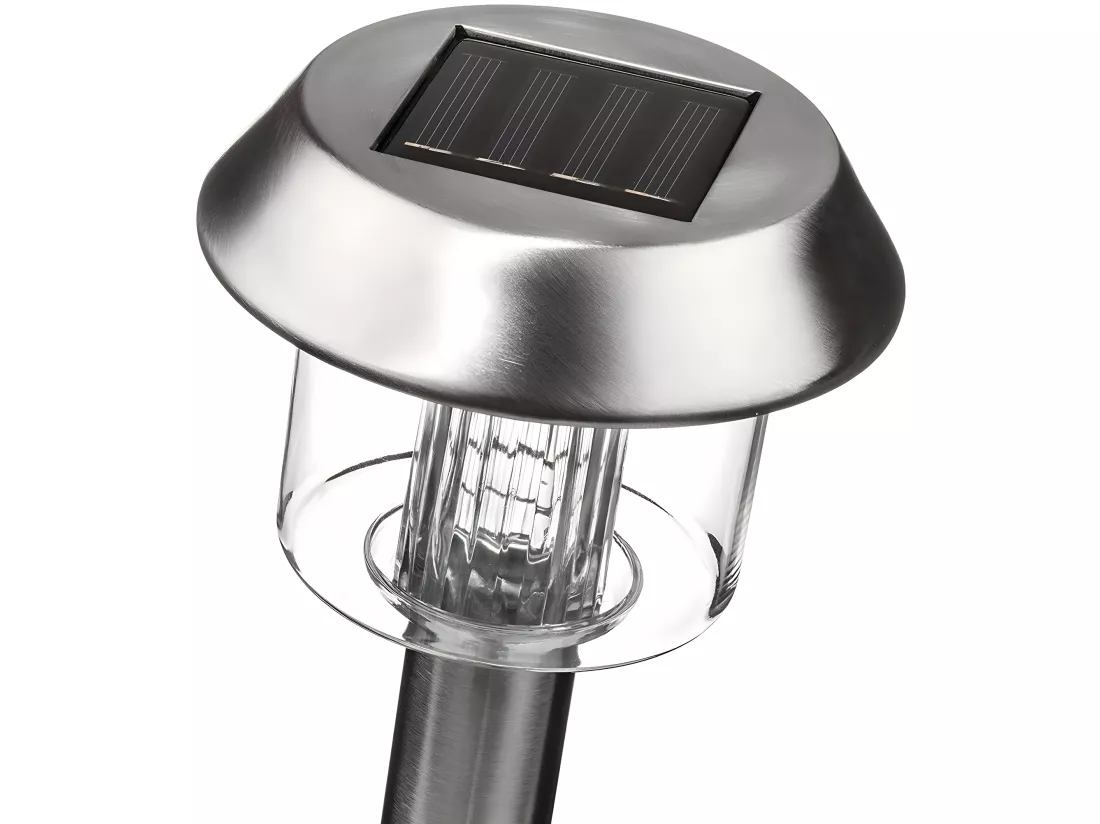 8 balises solaires à planter ALESIA Gris Acier inoxydable H39CM