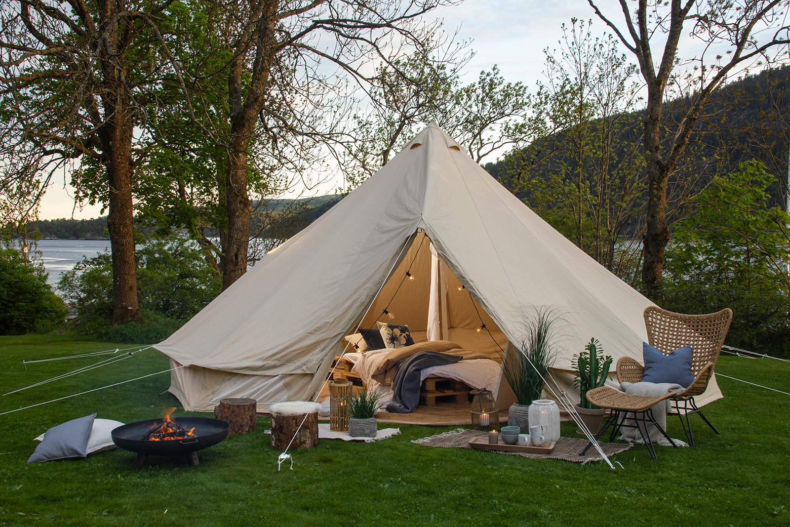 Green telt Glamping telt i vanntett canvas. Ø600 cm