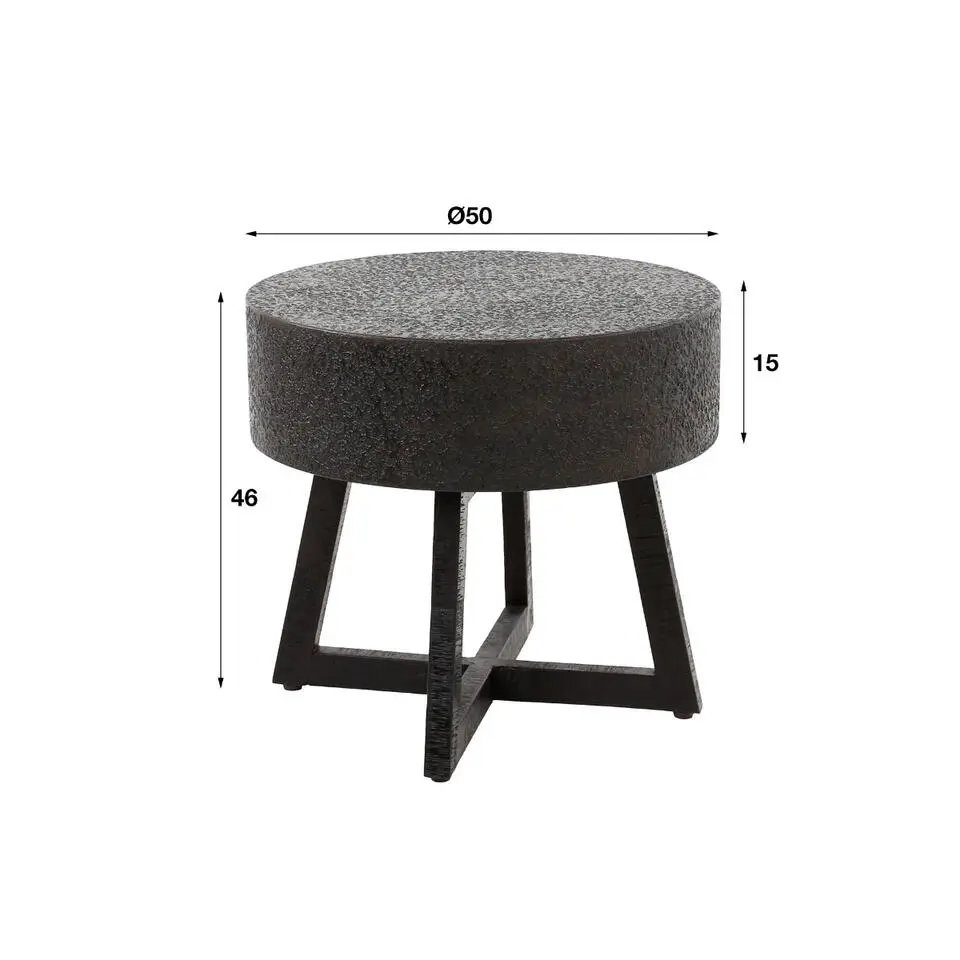 Fraaai - Sonja salontafel ø50 - ferro metallic