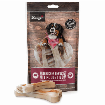 Snuggis Kauknochen gepresst mit Poulet 8cm 150g