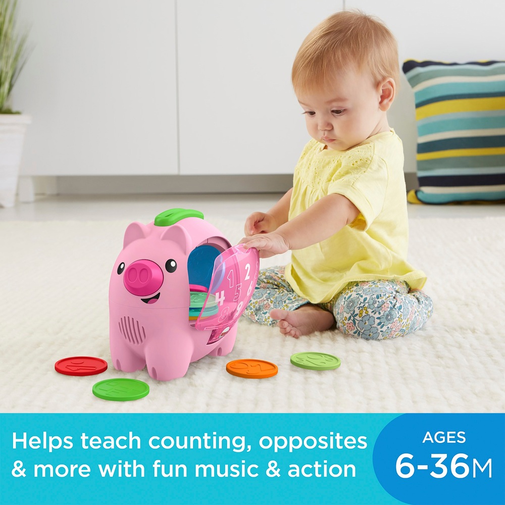 Fisher-Price Lachen & Lernen Zählen & Rumpeln Sparschwein Aktivitätsspielzeug