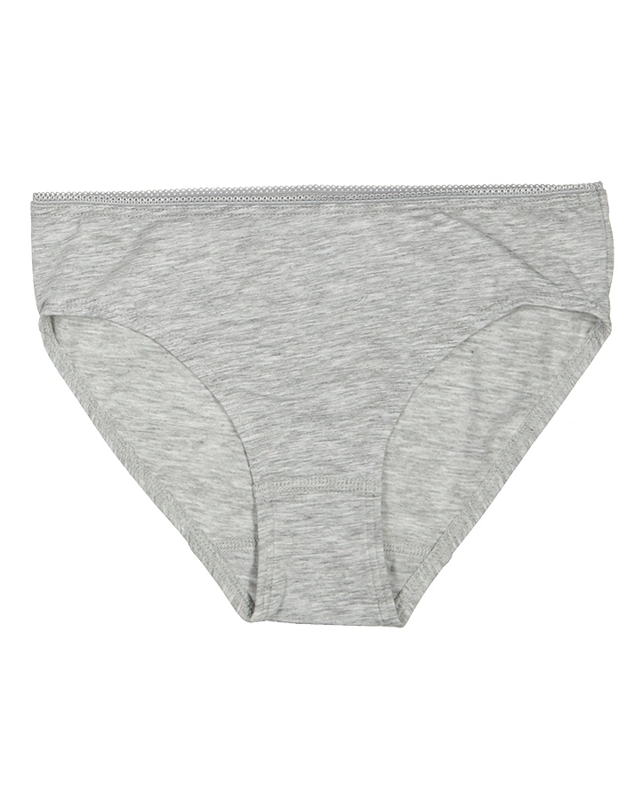 Mädchen-Slip ESSENTIAL UNI 2er-Pack in grau melange