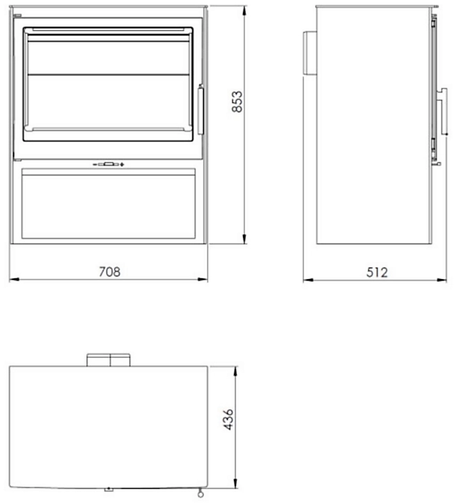 Poêle à bois en acier Panadero Acacia ecodesign 9.8kW 105m²
