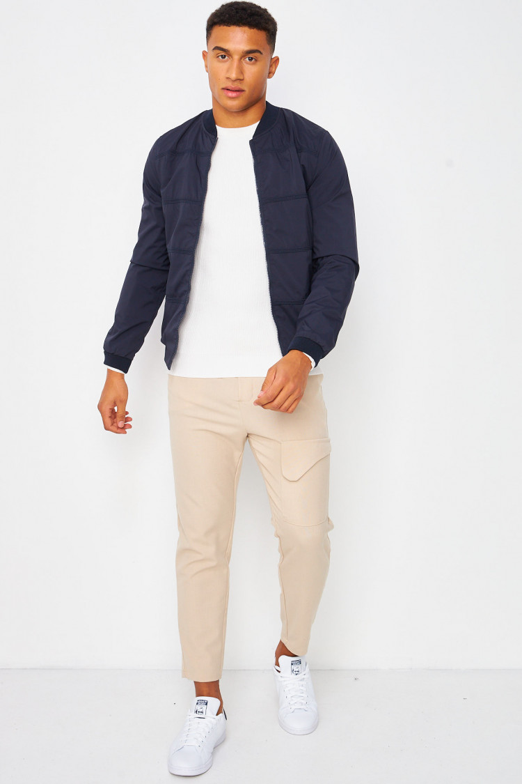 Bomber bleu marine uni