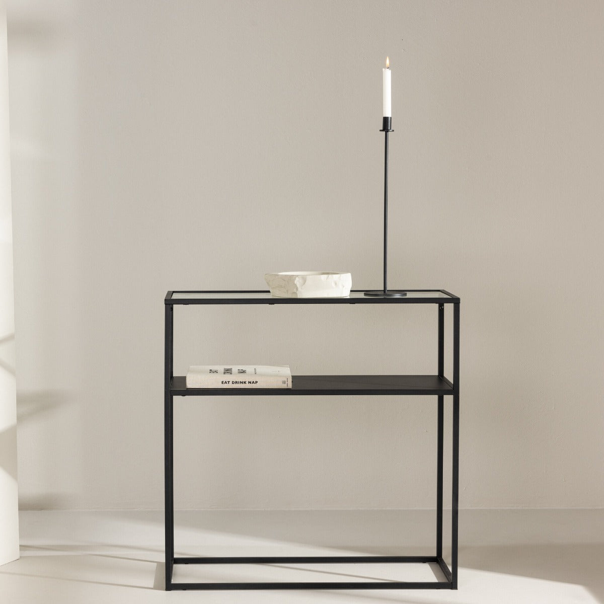 FjÃ´rd - Sidetable Zwart 30cm - Glas - BogÃ³ta