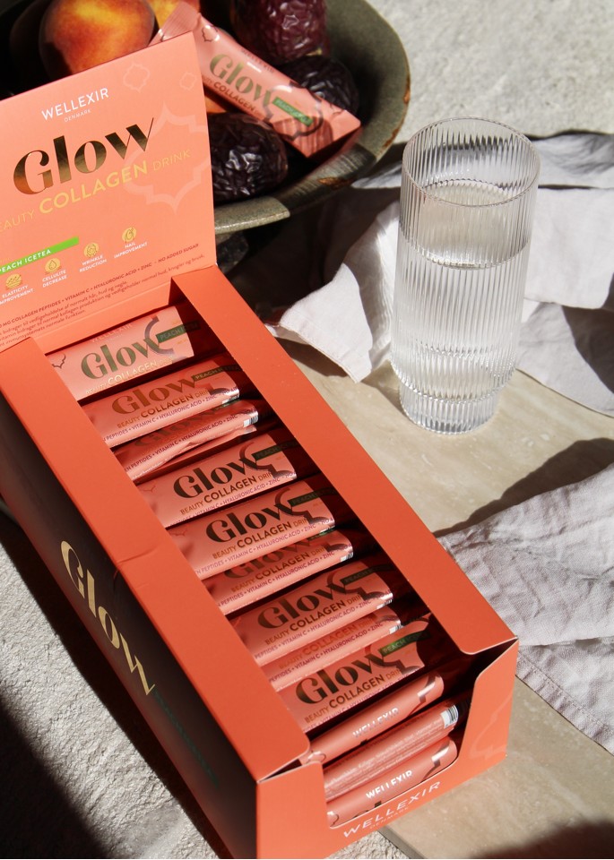 Wellexir - Glow Beauty Drink Peach Ice Tea Kasse med 50 Stk