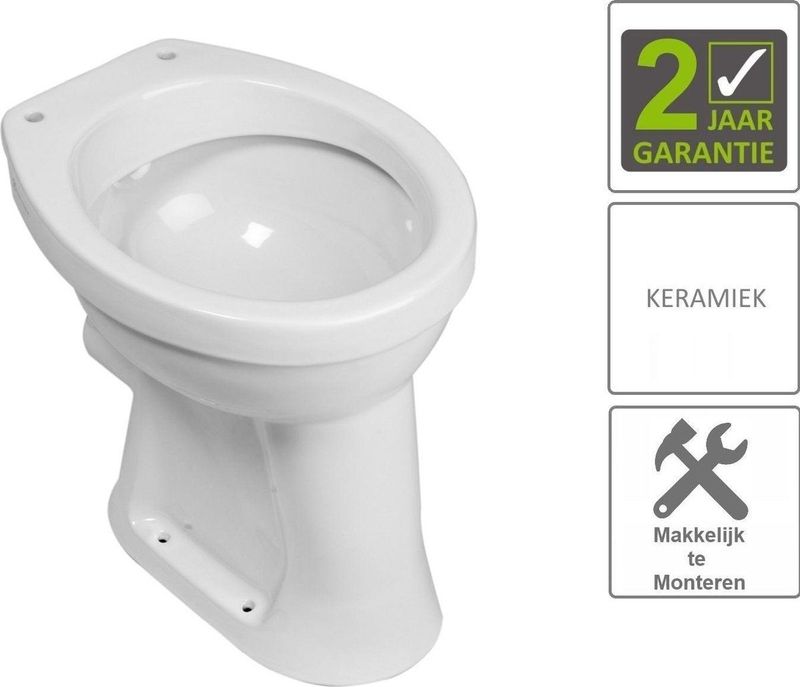 BWS - Toiletpot Staand Verhoogd - Wit - Keramiek - 6 PK