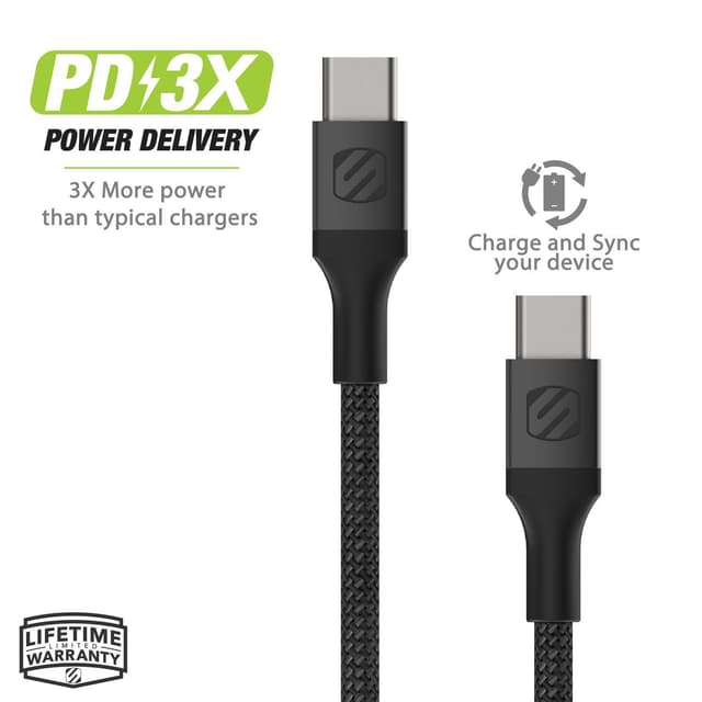 Strikeline Braided Ladekabel m/USB-C Til USB-C