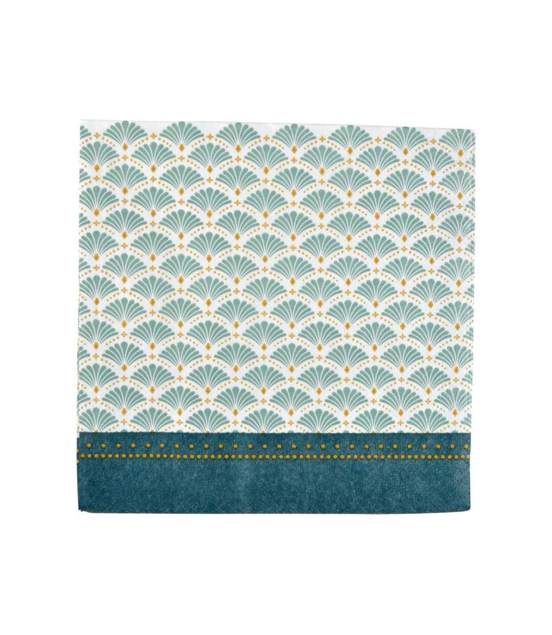 Paris Prix - Lot De 20 Serviettes En Papier floral Damask 33x33cm émeraude