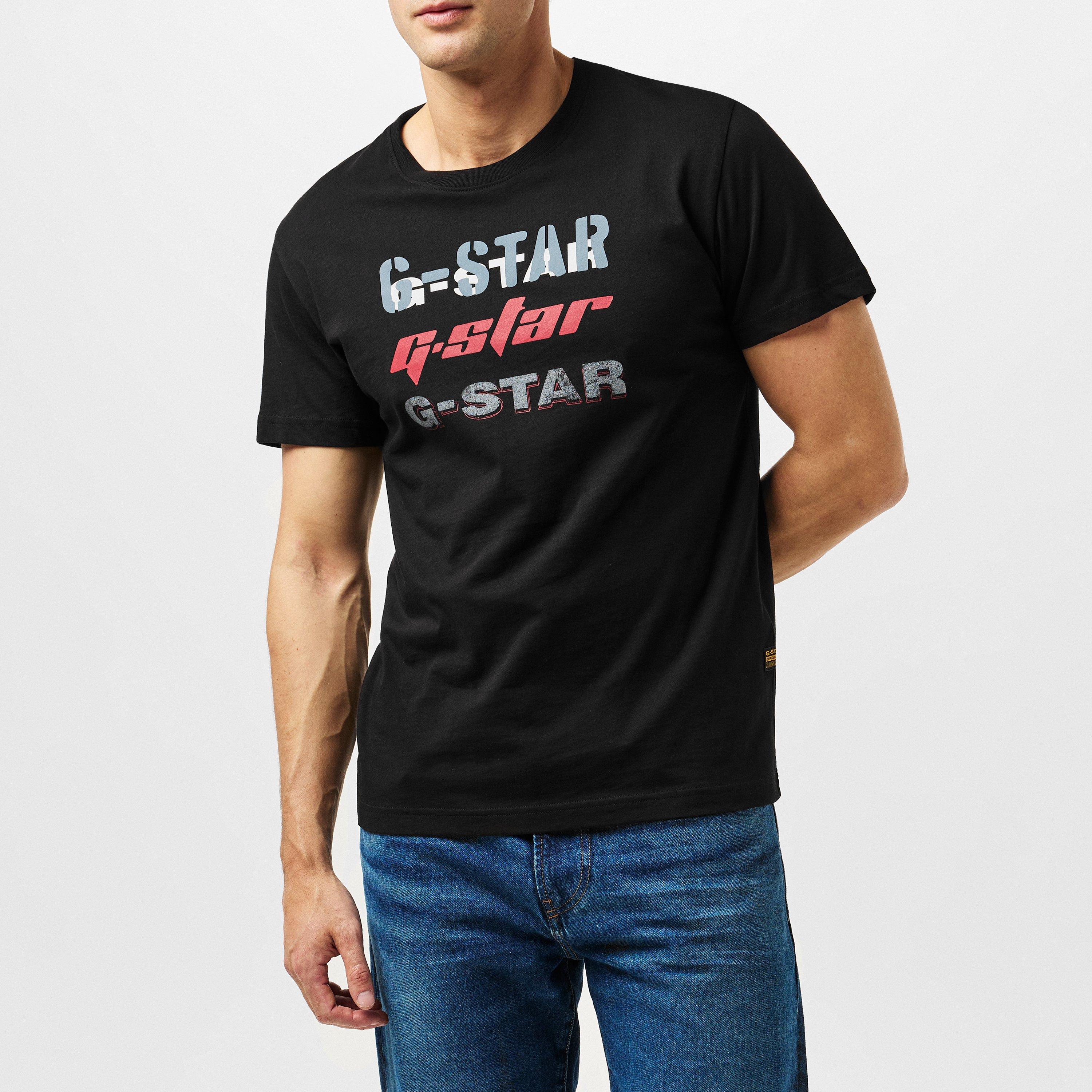 G Star Triple Logo Graphic T Shirt
