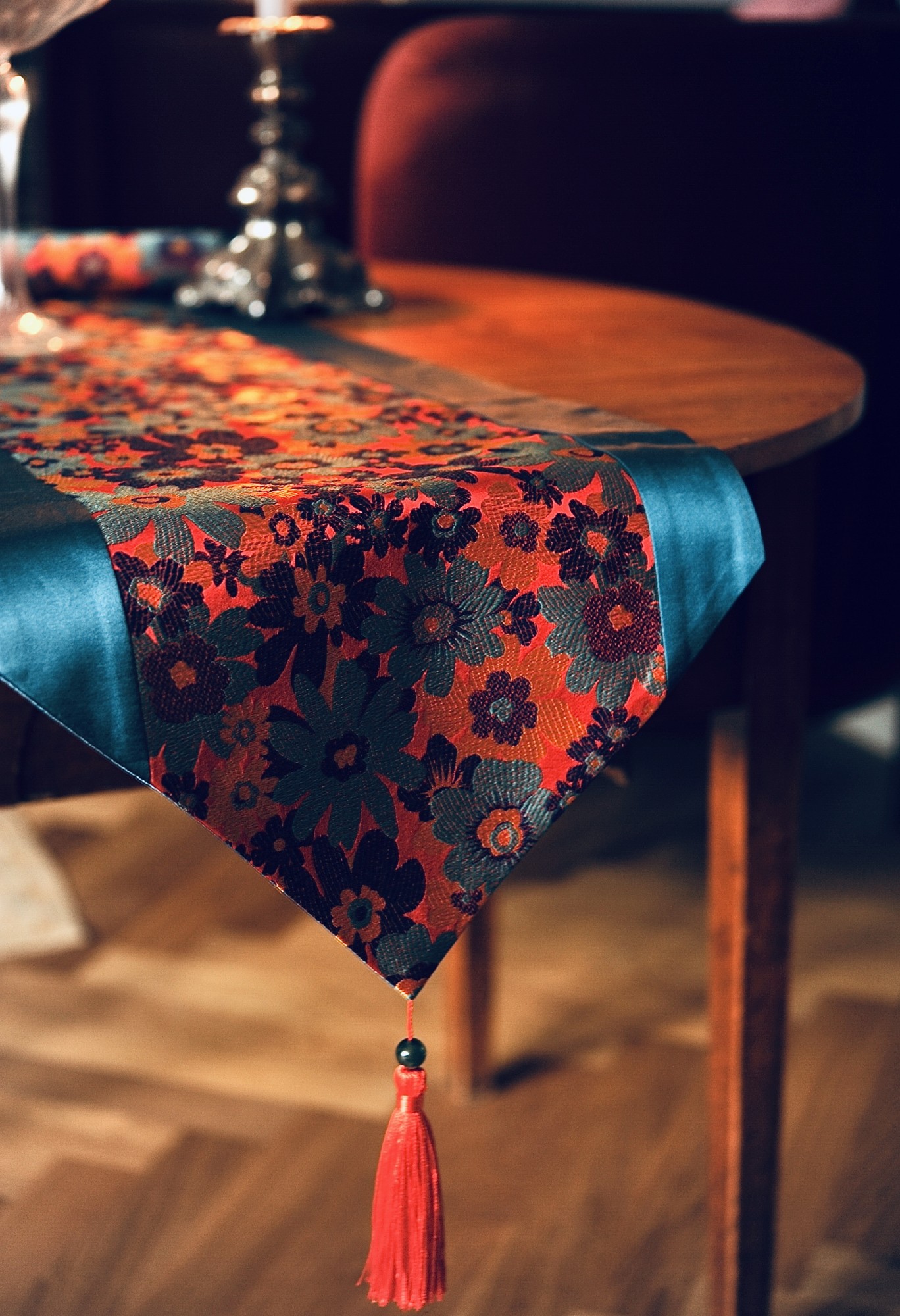 Tischläufer blau-multicolor, L 200 cm, B 33 cm von fischer's lagerhaus