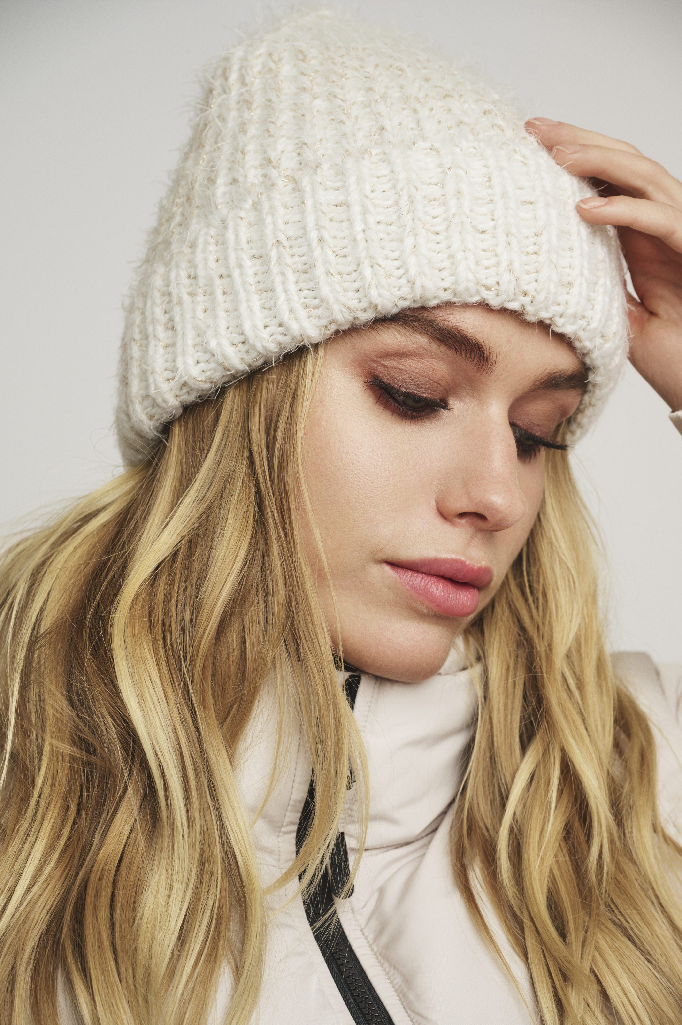 Rino & Pelle - Binta Knitted Beanie With Lurex - Birch